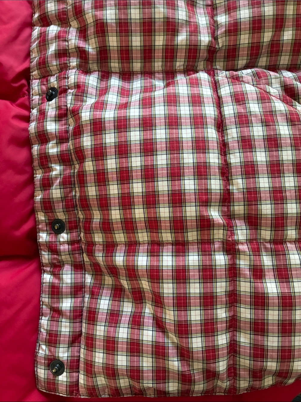 Lands' End Women’s Red down plaid vest L - Picture 9 of 9